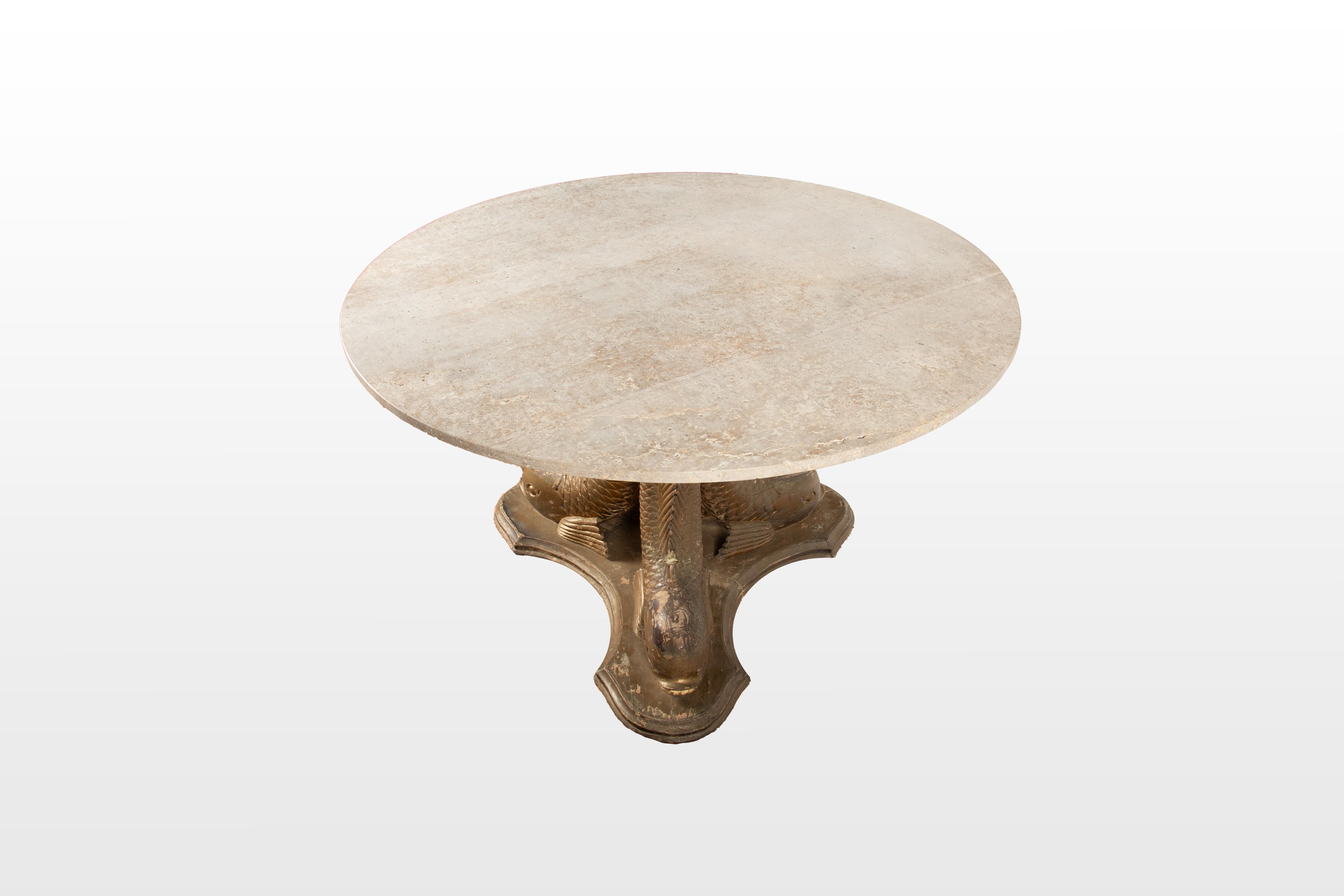 Italian Dolphin Dance: 19th-Century Elegance in Carved Wood & Limestone For Sale