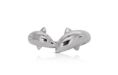 Dolphin Design 18K White Gold Ring