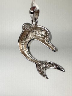 Pendentif dauphin en diamant Collier pendentif en or massif 14KT