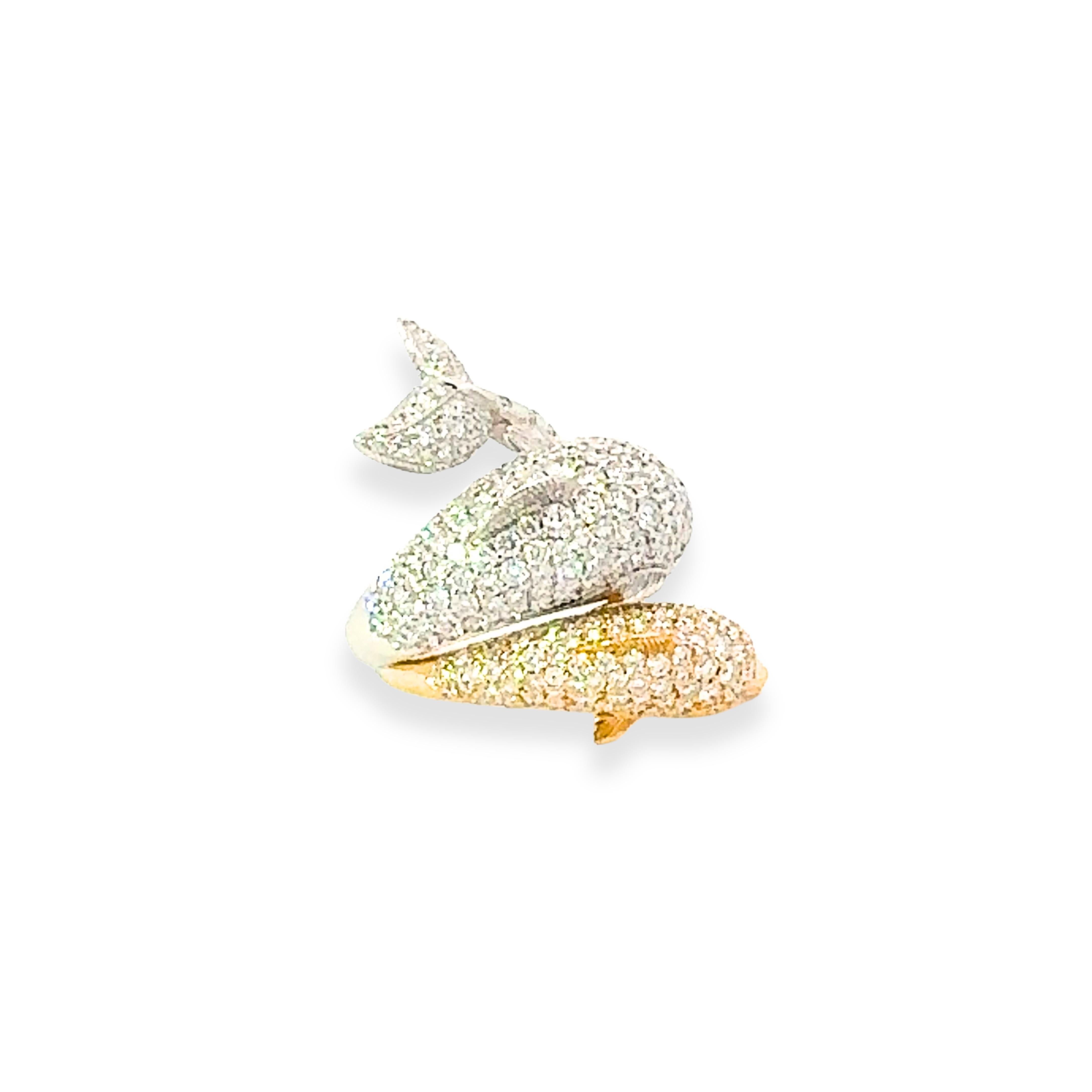 Anillo Exclusivo Delfín Diamante Blanco Oro 18K en Nuevo estado para la venta en Genève, GE