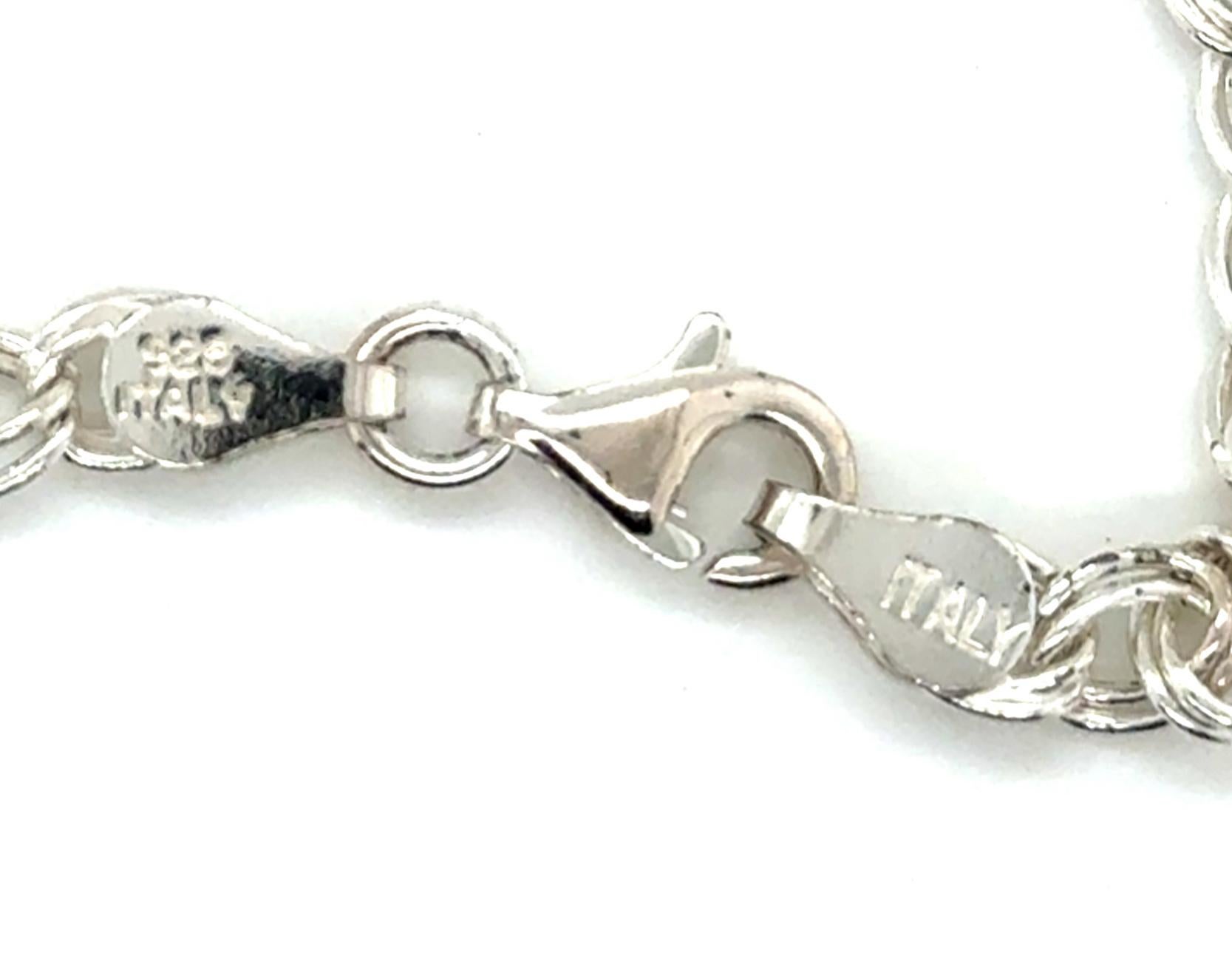 Bracelet de breloques pour dauphins en émail Argent Sterling Dauphins verts et turquoises en vente 3
