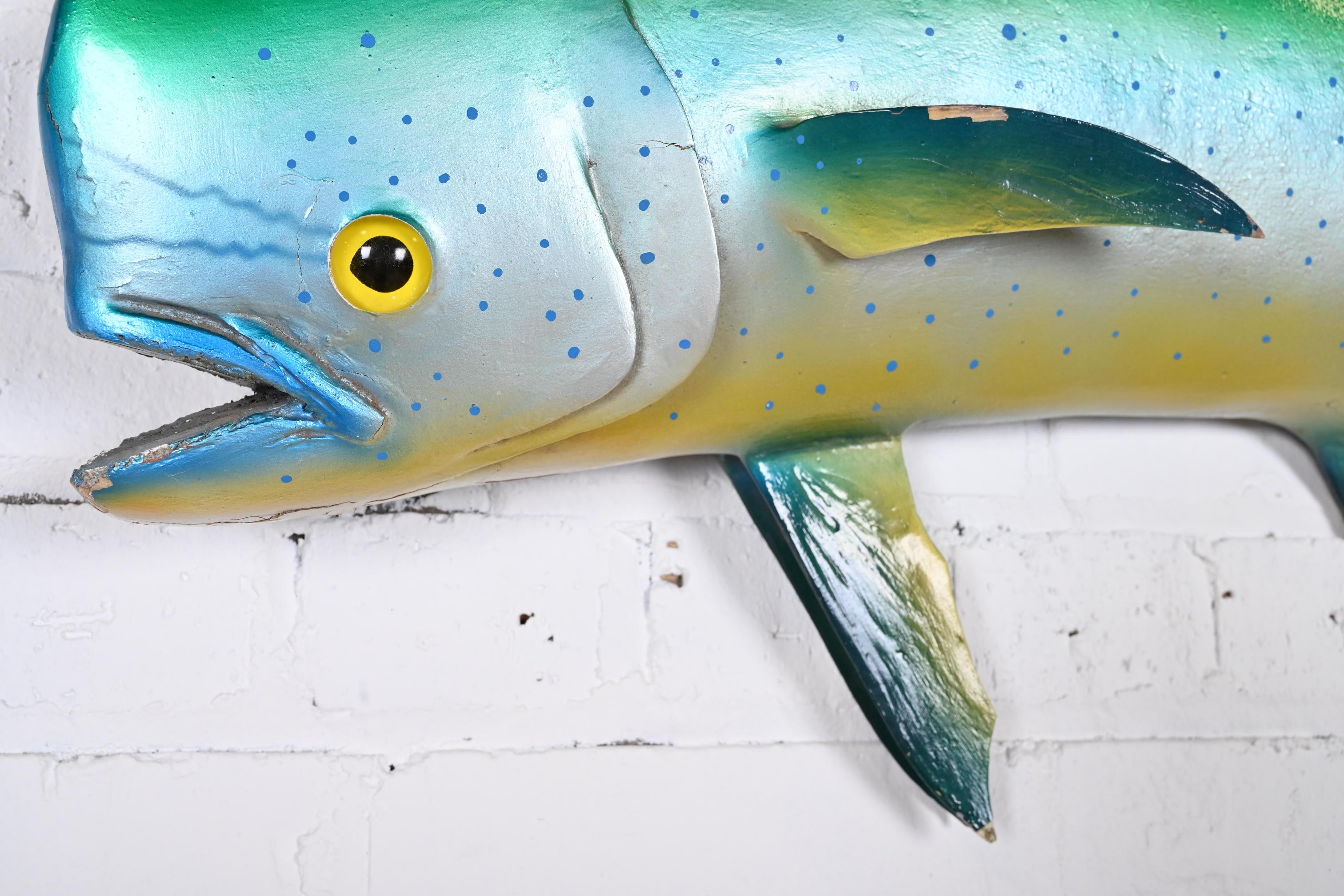 20th Century Dolphin Fish Mahi Mahi Hand-Painted Wall Hanging Statue
