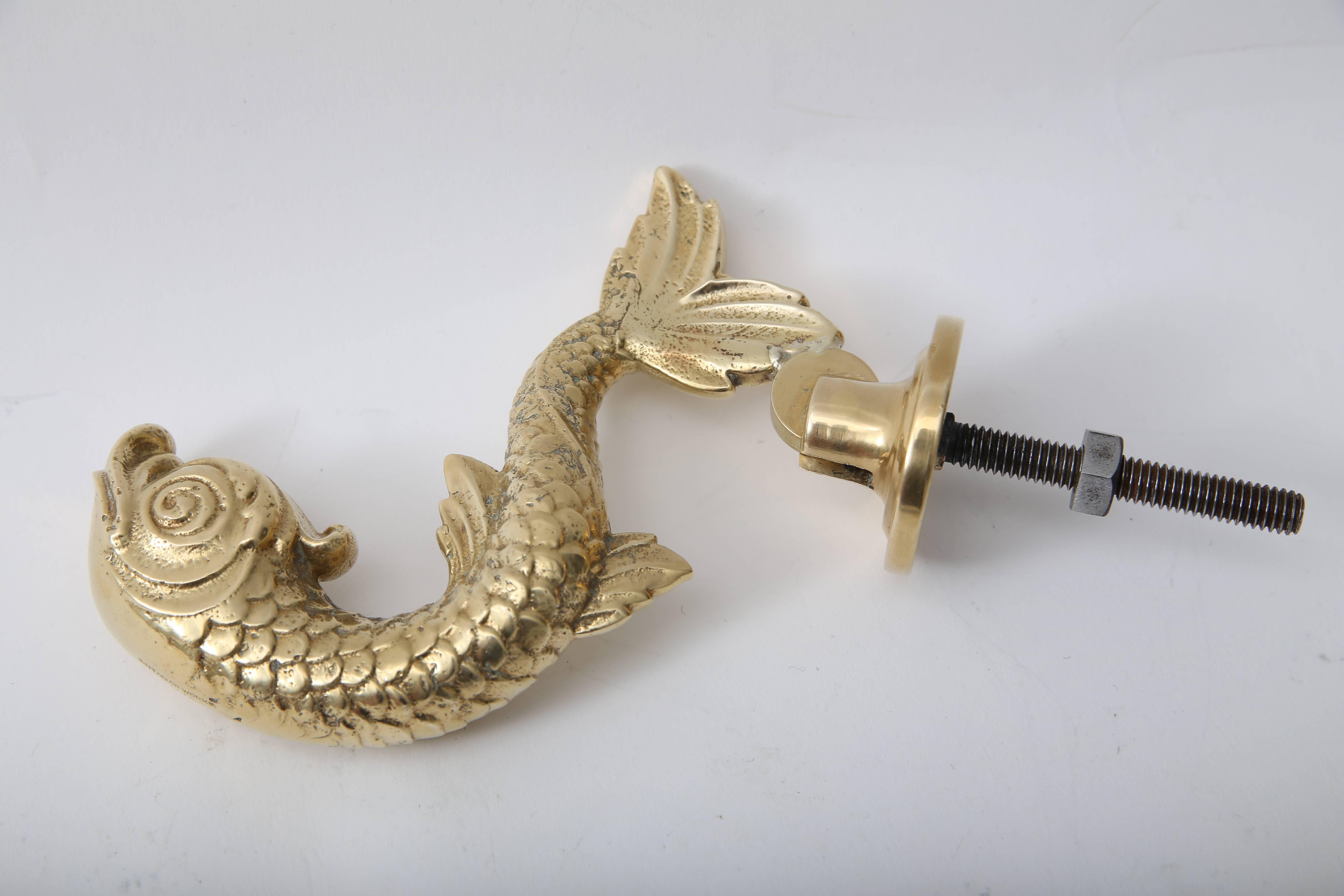 Dolphin-Form Brass Door Knocker  1