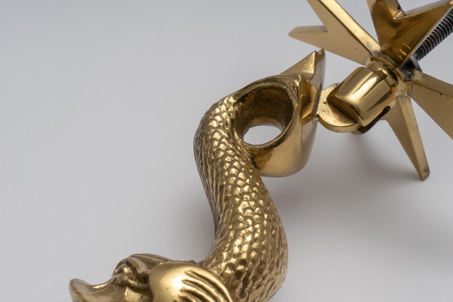 Dolphin Form Brass Door Knocker 6
