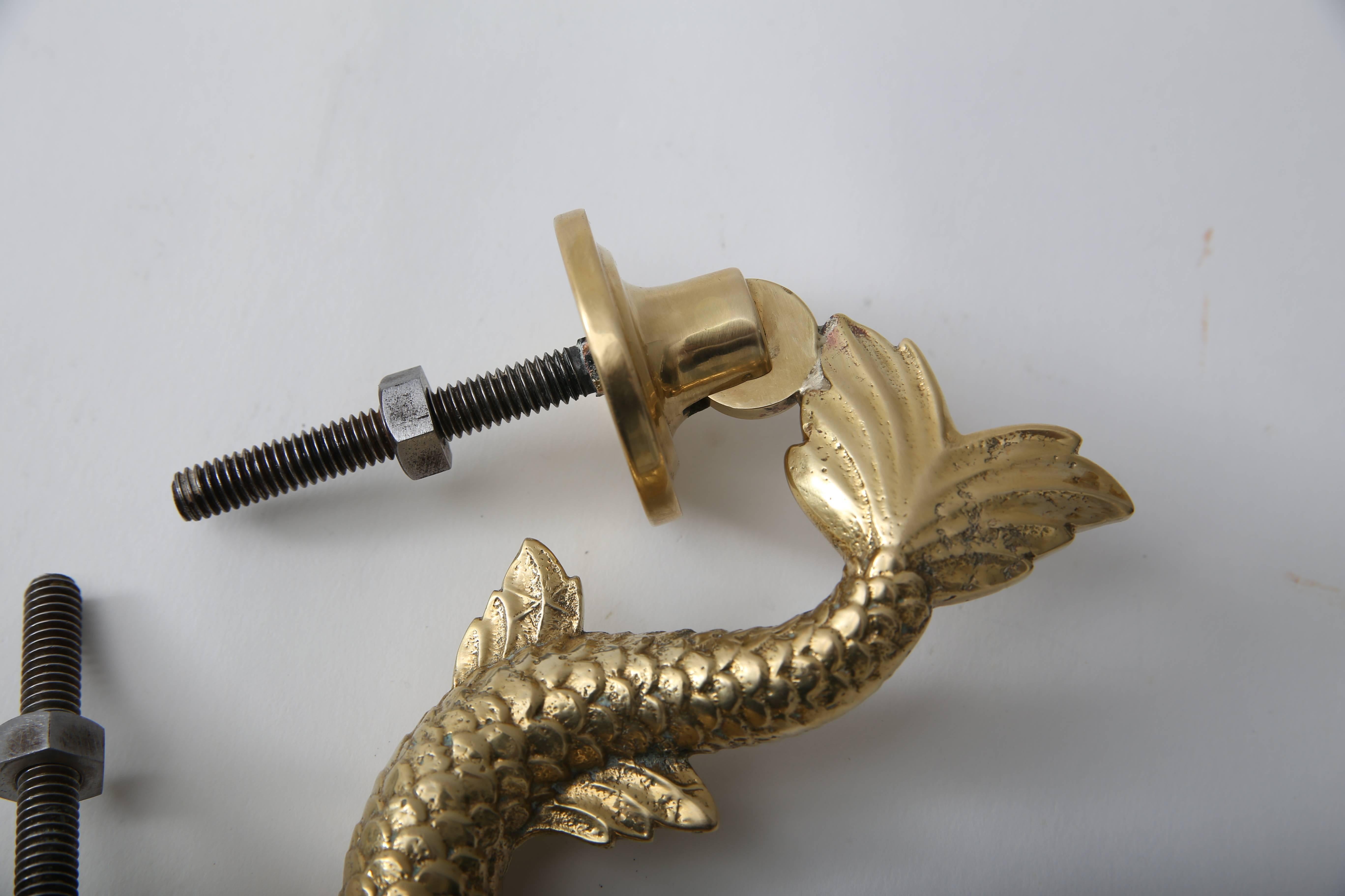 Maltese Dolphin-Form Brass Door Knocker 