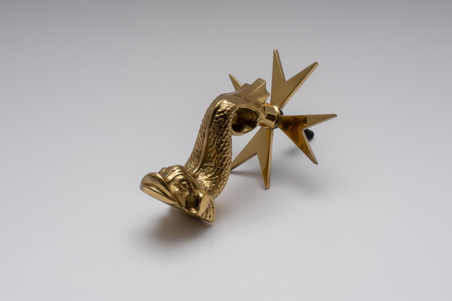 20th Century Dolphin Form Brass Door Knocker