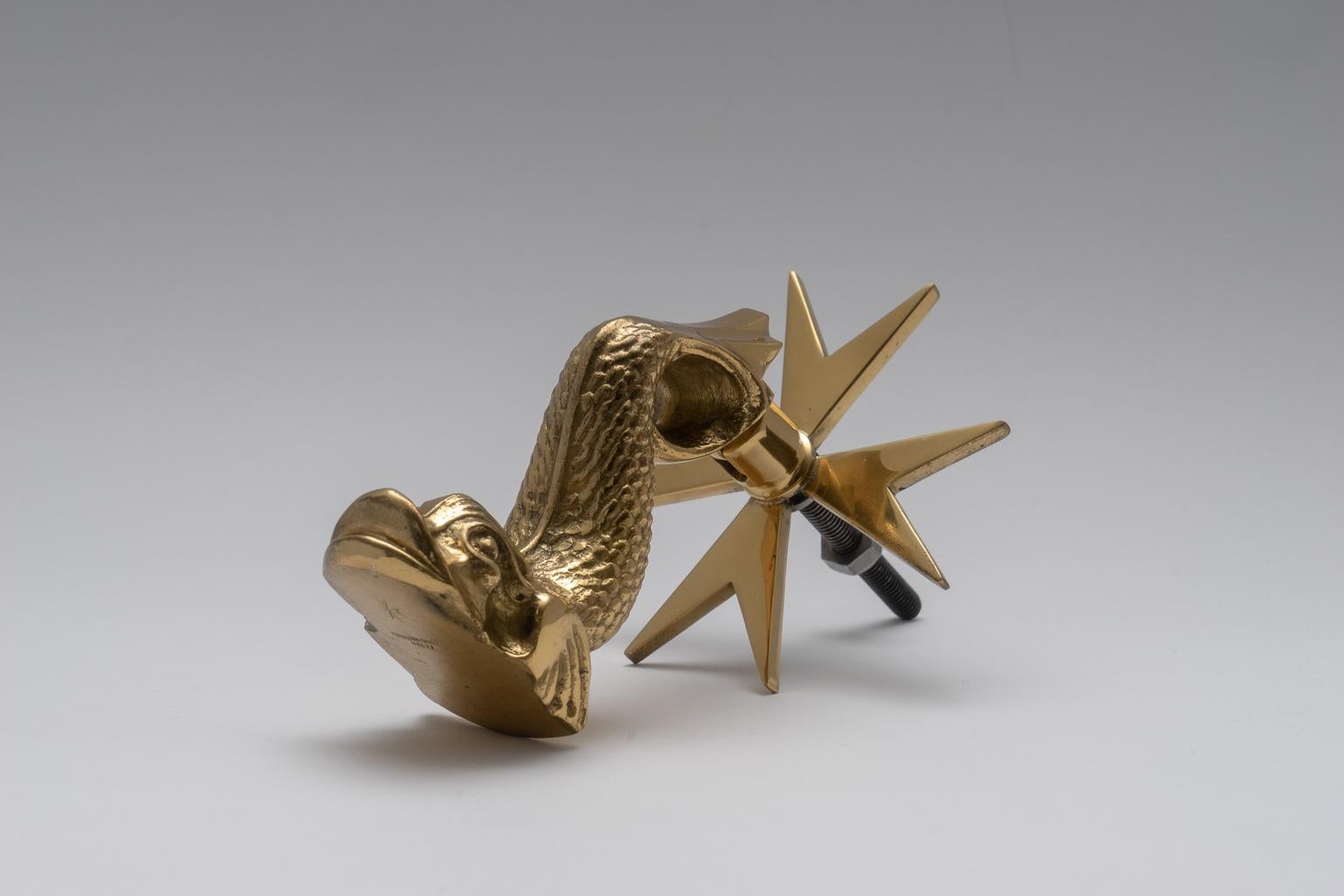 Dolphin Form Brass Door Knocker 1