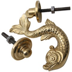Dolphin-Form Brass Door Knocker 