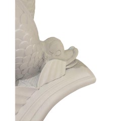 Dolphin Form Carved Table Base with Glass Top