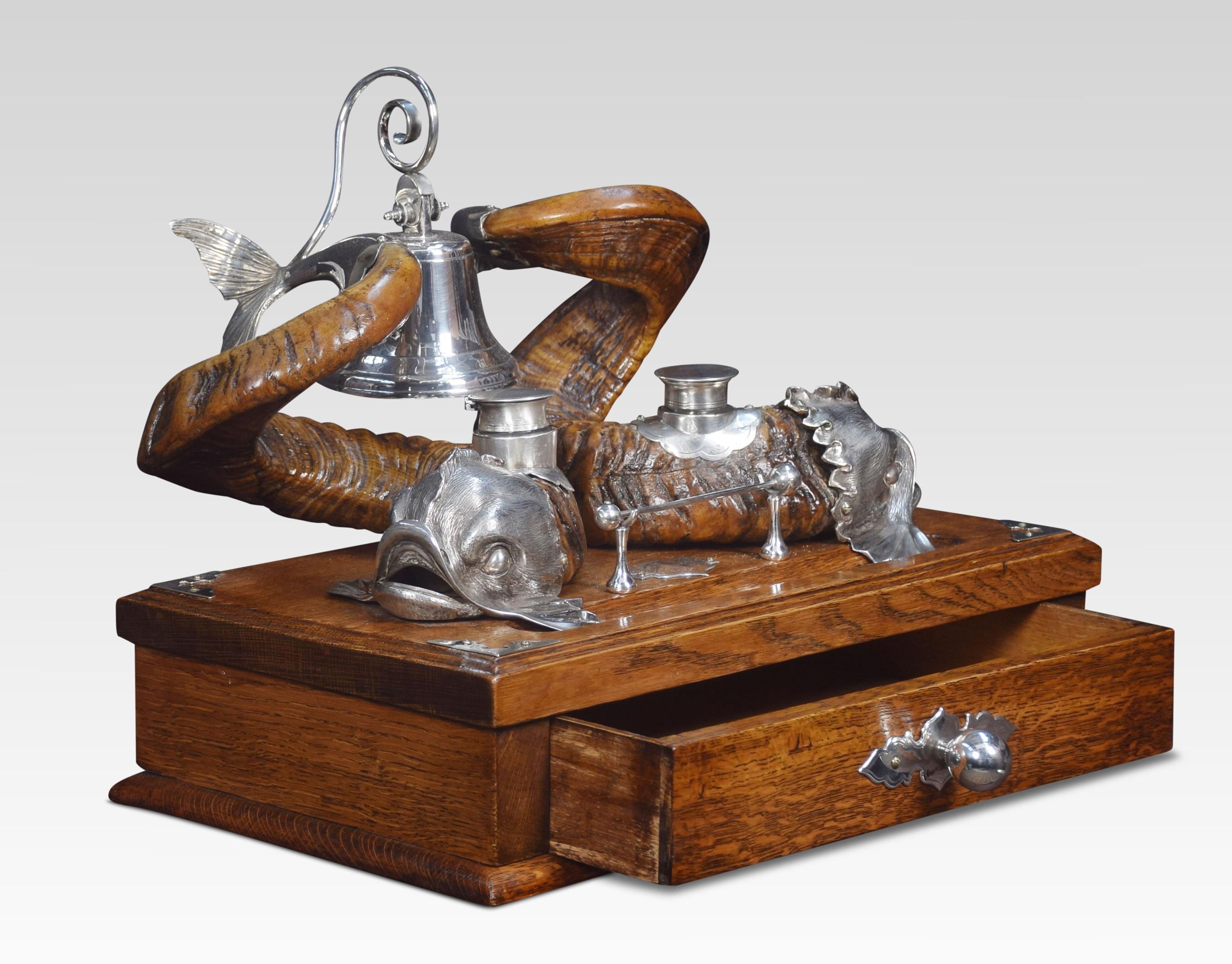 19th Century Dolphin Inkstand
