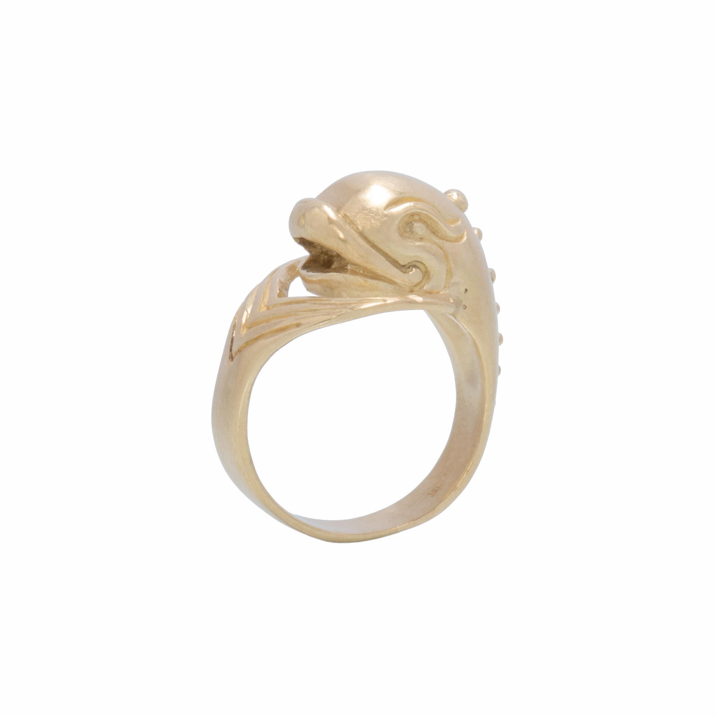 Women's Dolphin Ring in 18 Karat Gold For Sale