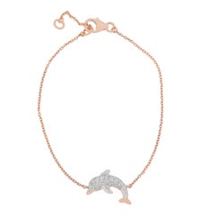 Dolphin Rose Gold and Diamonds Bracelet