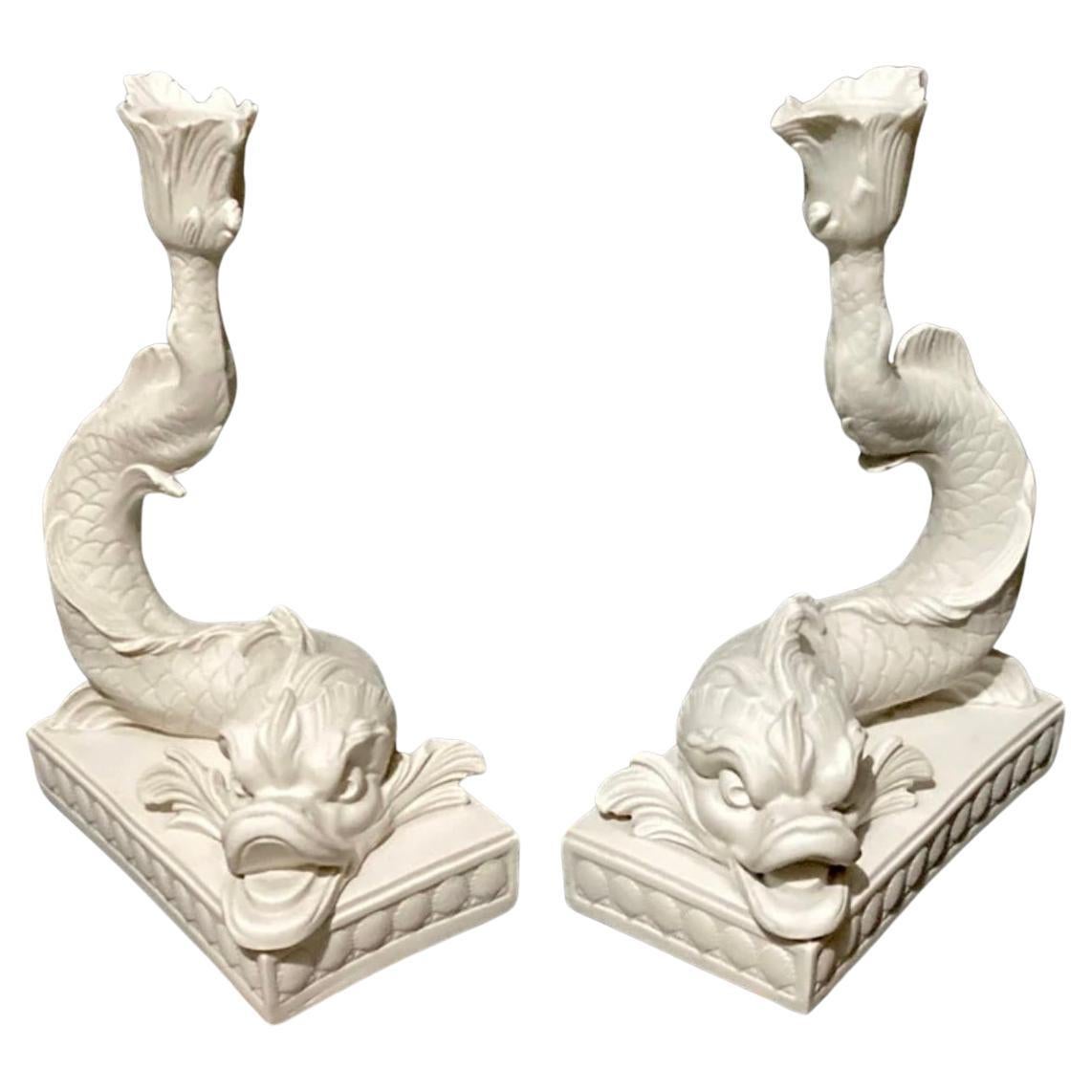 Paire d'appliques en forme de dauphin, 20e siècle en vente 1