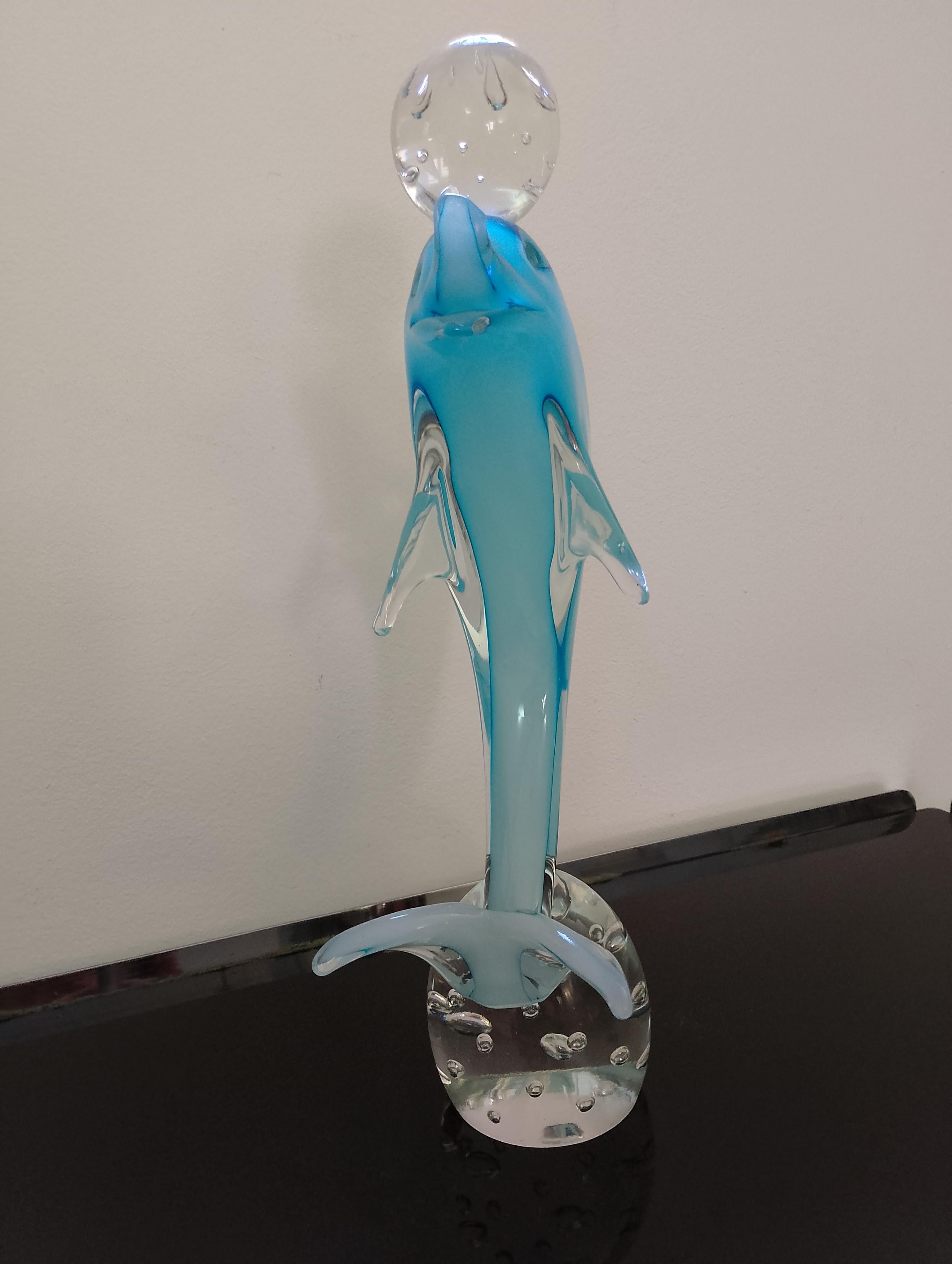 Scultura di delfino in vetro di Murano in vendita 6