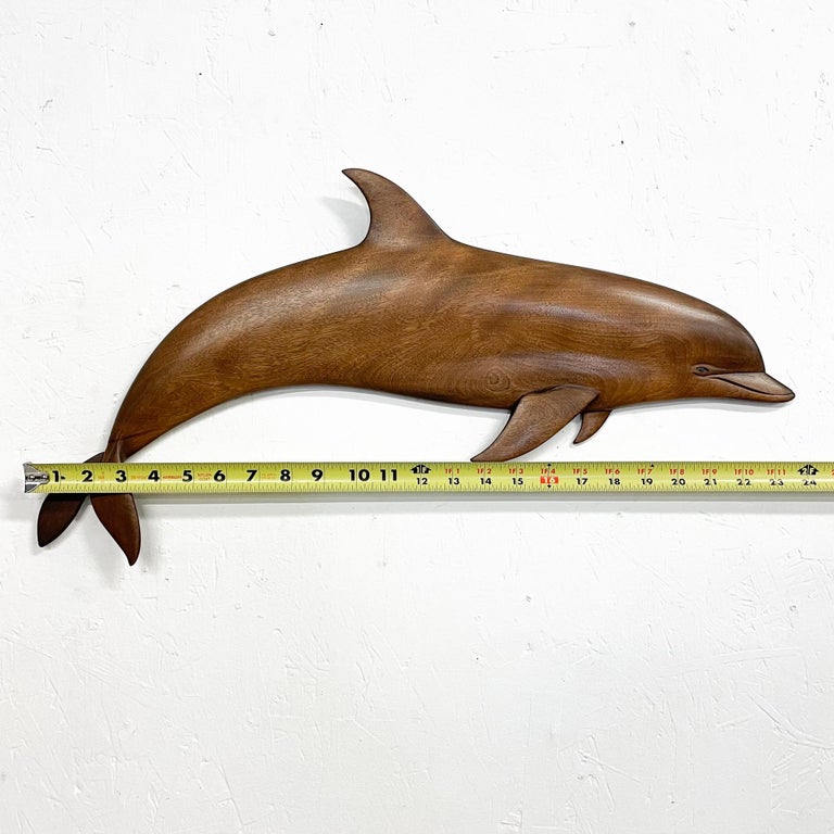 Dolphin Wood Wall Sculpture by Rob Roy Red Birch, San Diego CA 6/94 For