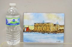 Dom Dominic Mingolla Enamel on Copper Small Painting Malta Mediterranean