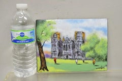 Dom Dominic Mingolla Enamel on Copper Small Painting Notre Dame? Cathderal 6 x 8