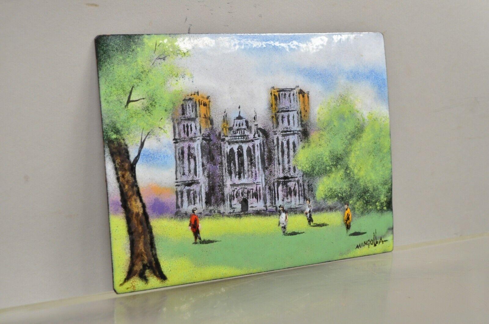 Dom Dominic Mingolla Enamel on Copper Small Painting Notre Dame? Cathderal For Sale 1