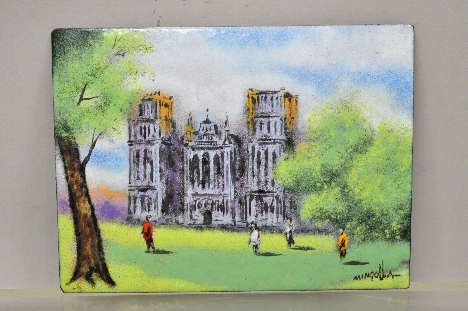 Dom Dominic Mingolla Enamel on Copper Small Painting Notre Dame? Cathderal For Sale 2