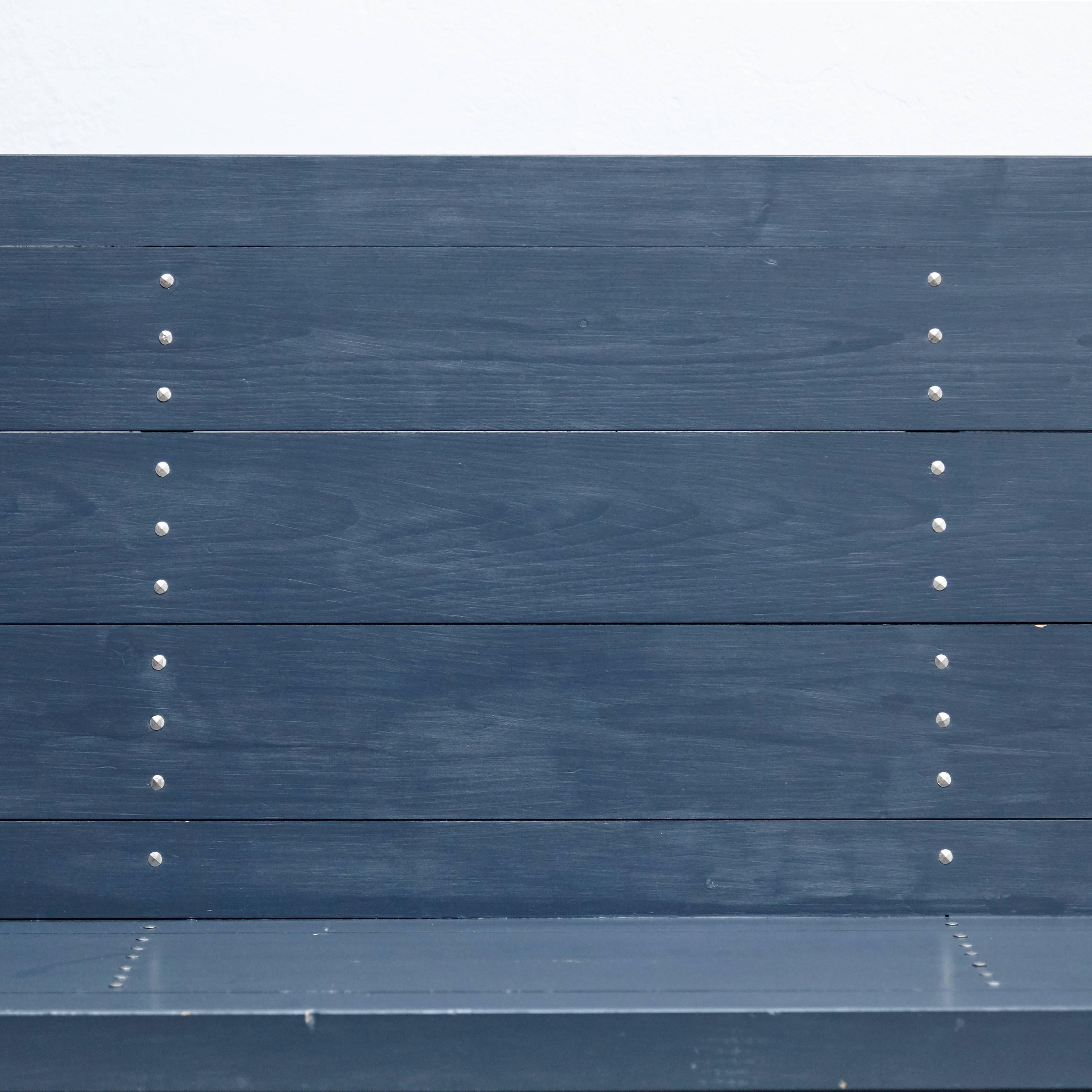 Dom Hans van der Laan Mid Century Modern Lacquered Blue Rational Bench 6