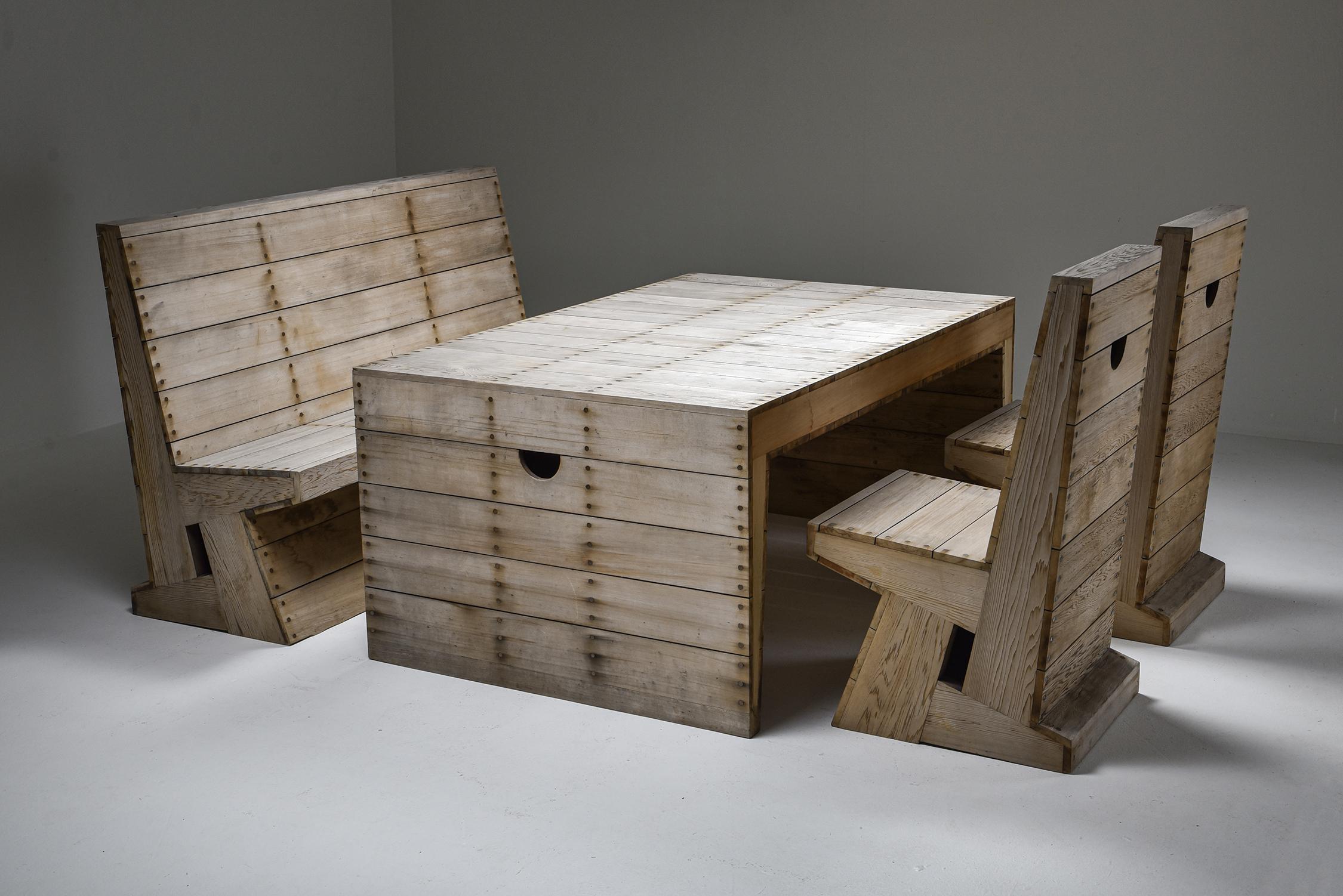 Minimalist Dom Hans van der Laan & Jan De Jong Outdoor Dining Set