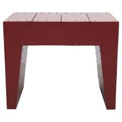 Dom Hans van der Laan Mid-Century Modern Red Lacquered Rational Wood Stool