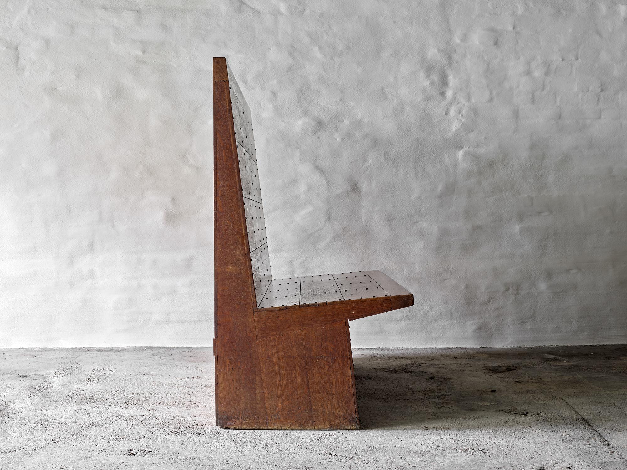 Modern Dom Hans van der Laan Oak High Back Bench For Sale