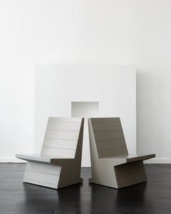 Dom Hans van der Laan Pair of Low Gray Chairs c. 1979