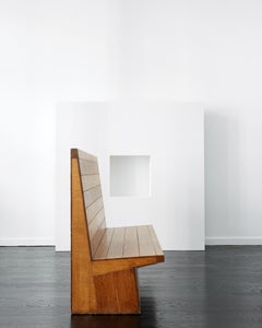 Dom Hans van der Laan Panca con schienale alto in Oak, 1960 ca.