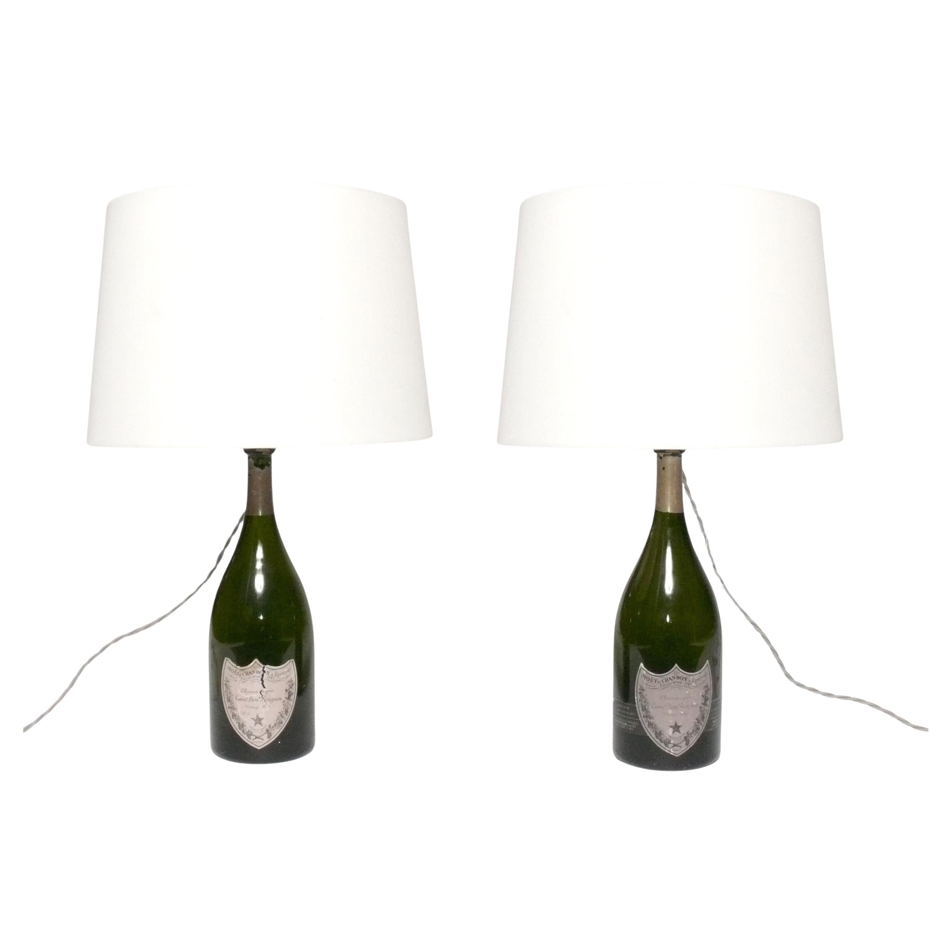 Lampes en forme de bouteille de champagne Vintage By de Dom Perignon 1970
