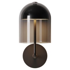 Doma Dark Burnished Brass and Smoke Gray Glass Wall Lamp