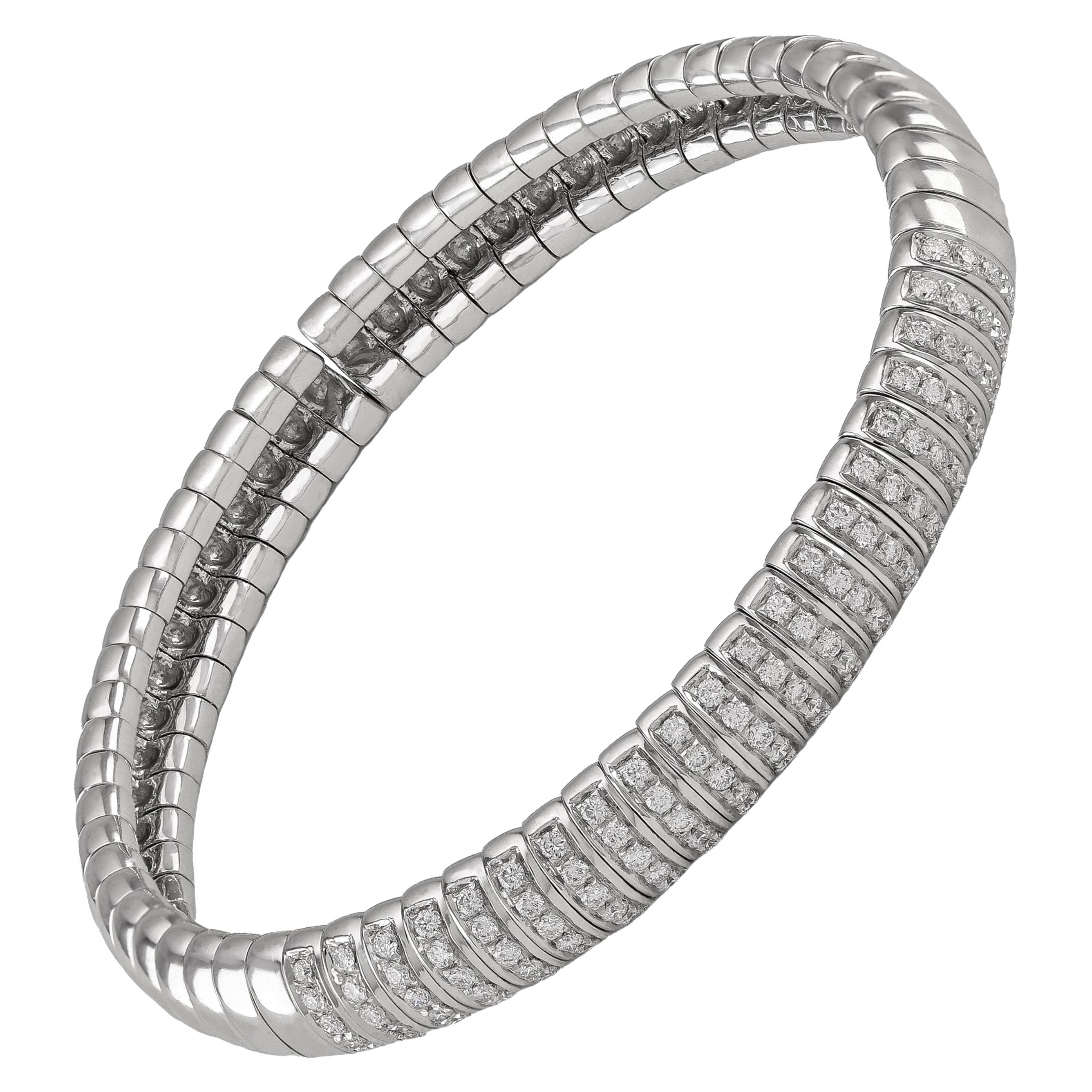 Cúpula de 1,25 quilates de diamantes Brazalete brazalete puño flexible