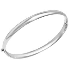 Dome Bright .925 Silver Bangle Bracelet by Manart