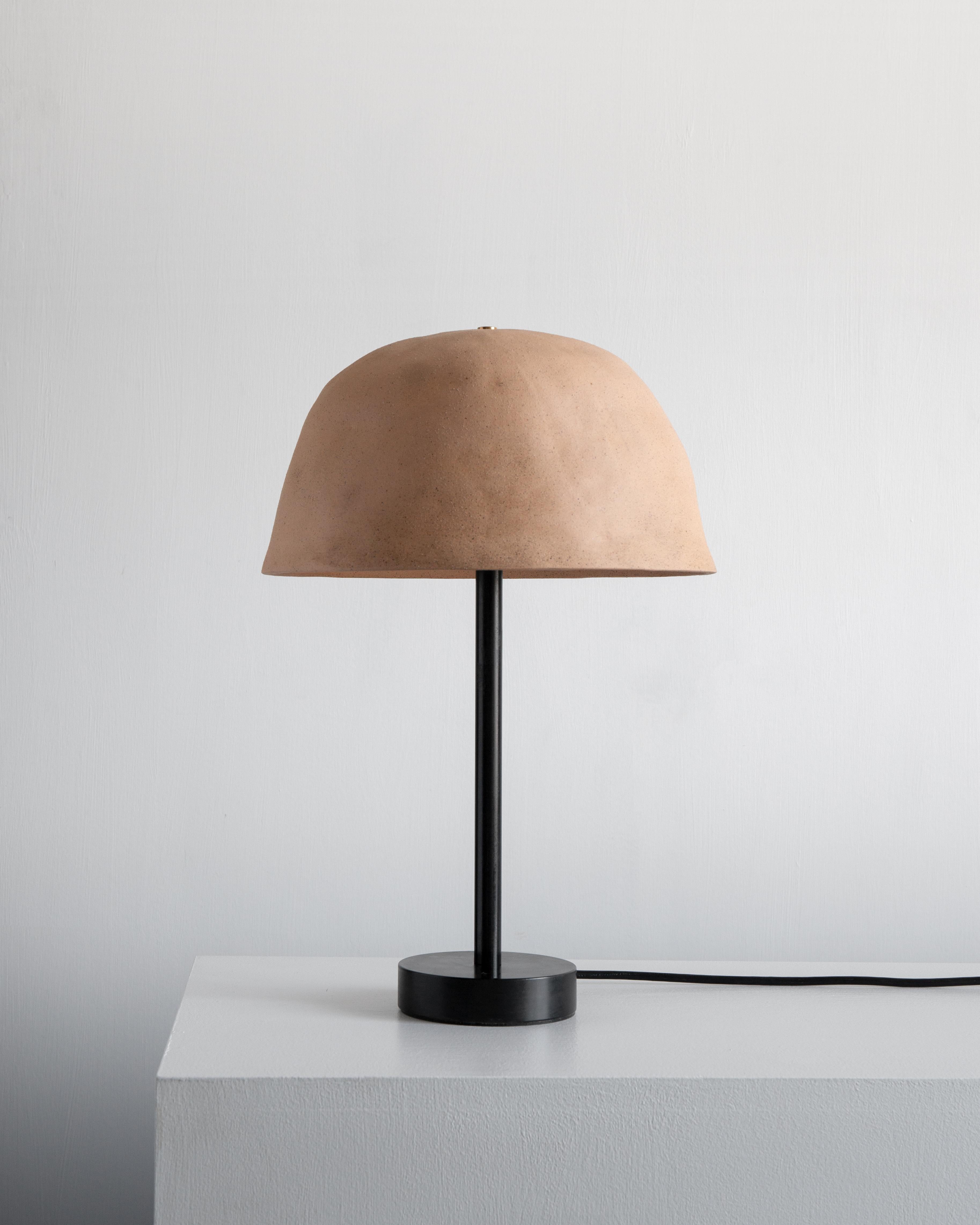 Dome Ceramic Table Lamp with Tan or Pottery Vase Table Lamp in soft Clay