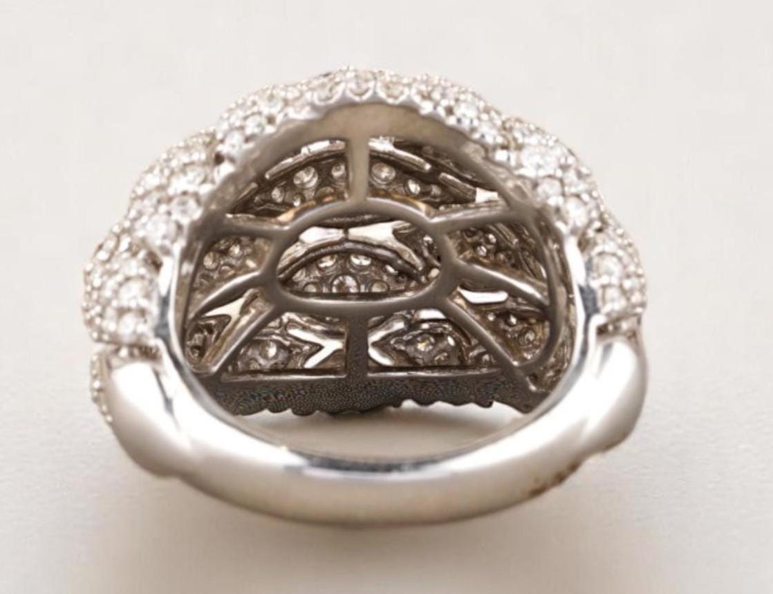 Bague cocktail en or massif 14k avec diamant en forme de dôme (certifié) en vente 2
