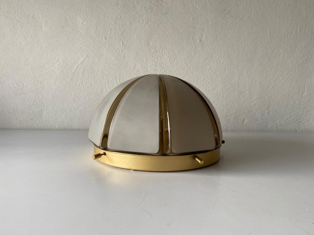 Late 20th Century Dome Design Grey Glass Wall or Ceiling Lamp by Peill Putzler, 1970s, Germany