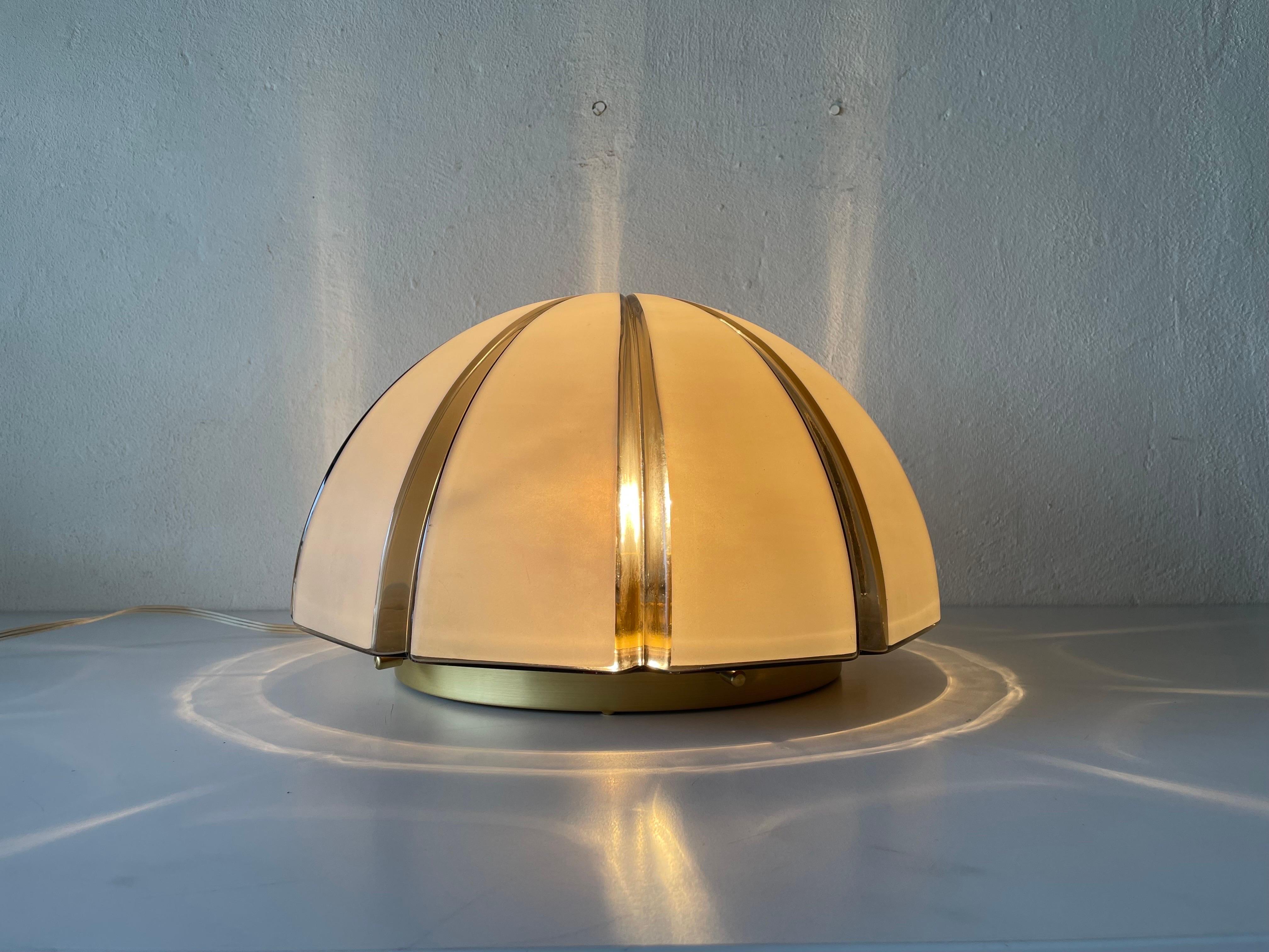 Dome Design Grey Glass Wall or Ceiling Lamp by Peill Putzler, 1970s, Germany For Sale 1