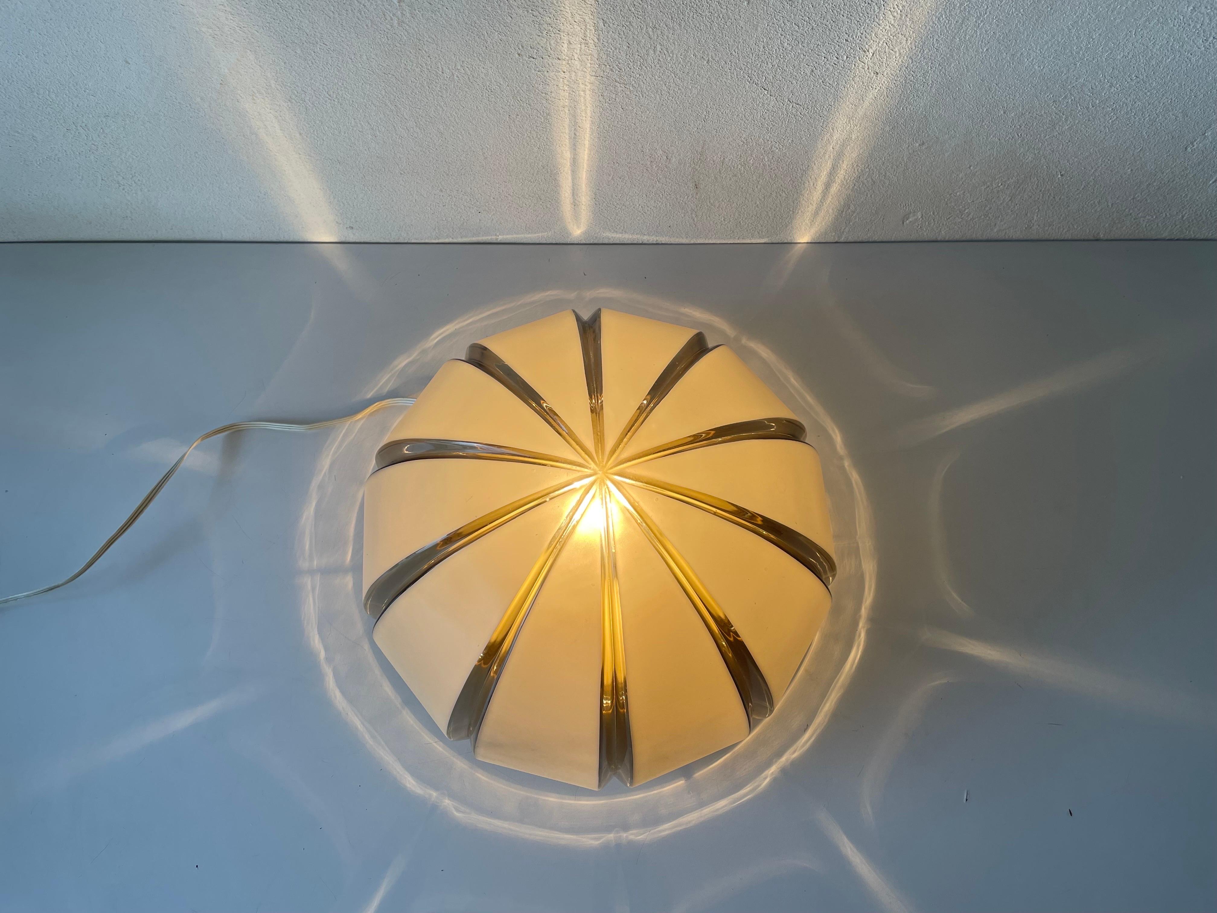 Dome Design Grey Glass Wall or Ceiling Lamp by Peill Putzler, 1970s, Germany For Sale 3