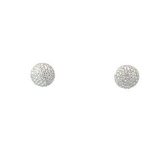 Pendientes de oro blanco de 18 quilates con pavé de diamantes en forma de cúpula