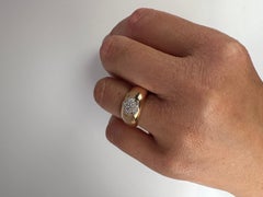 Dome Diamond Ring 18 Karat Rose Gold Flower Diamond Ring