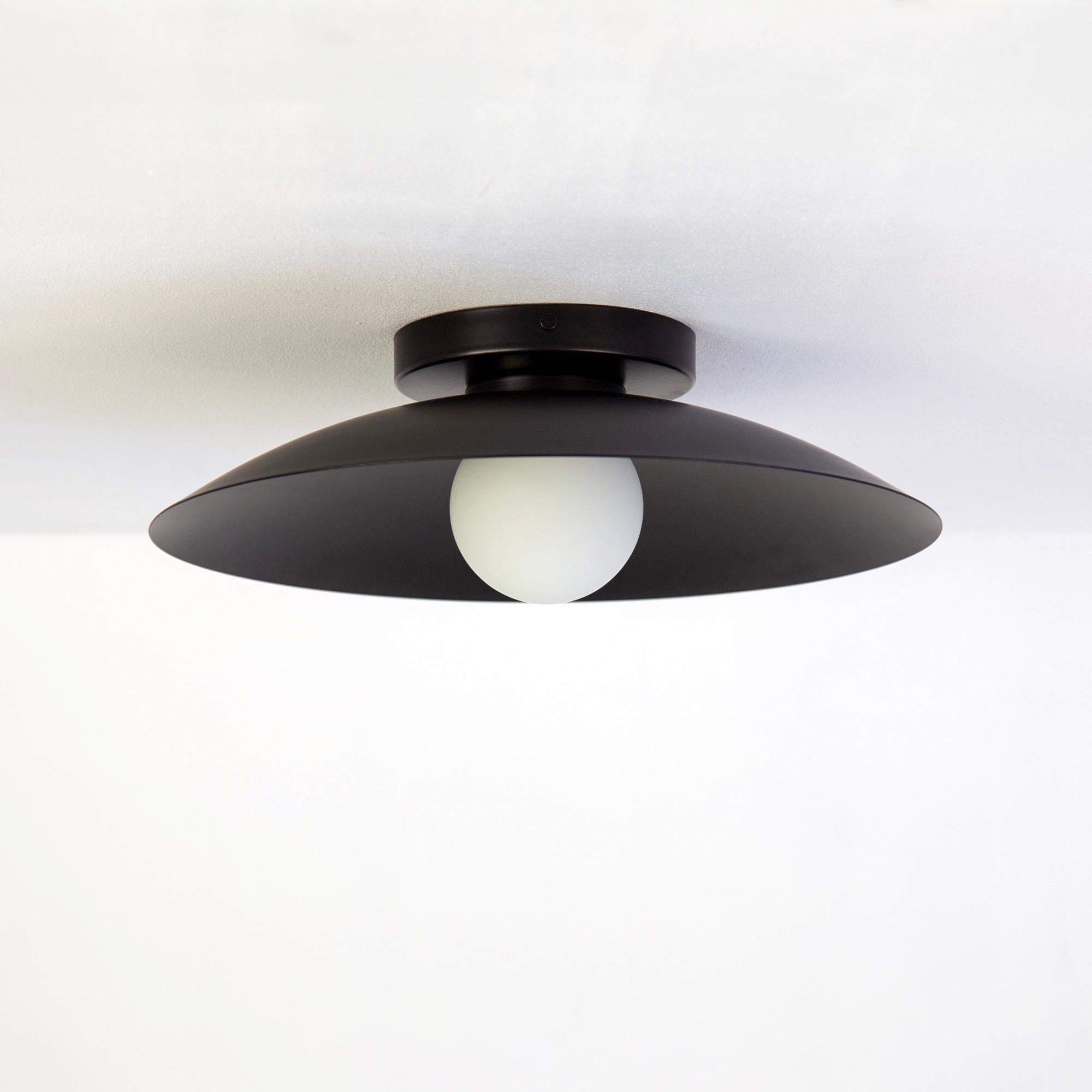 Modern Dome Flush Mount by Research.Lighting, Black, Made to Order For Sale