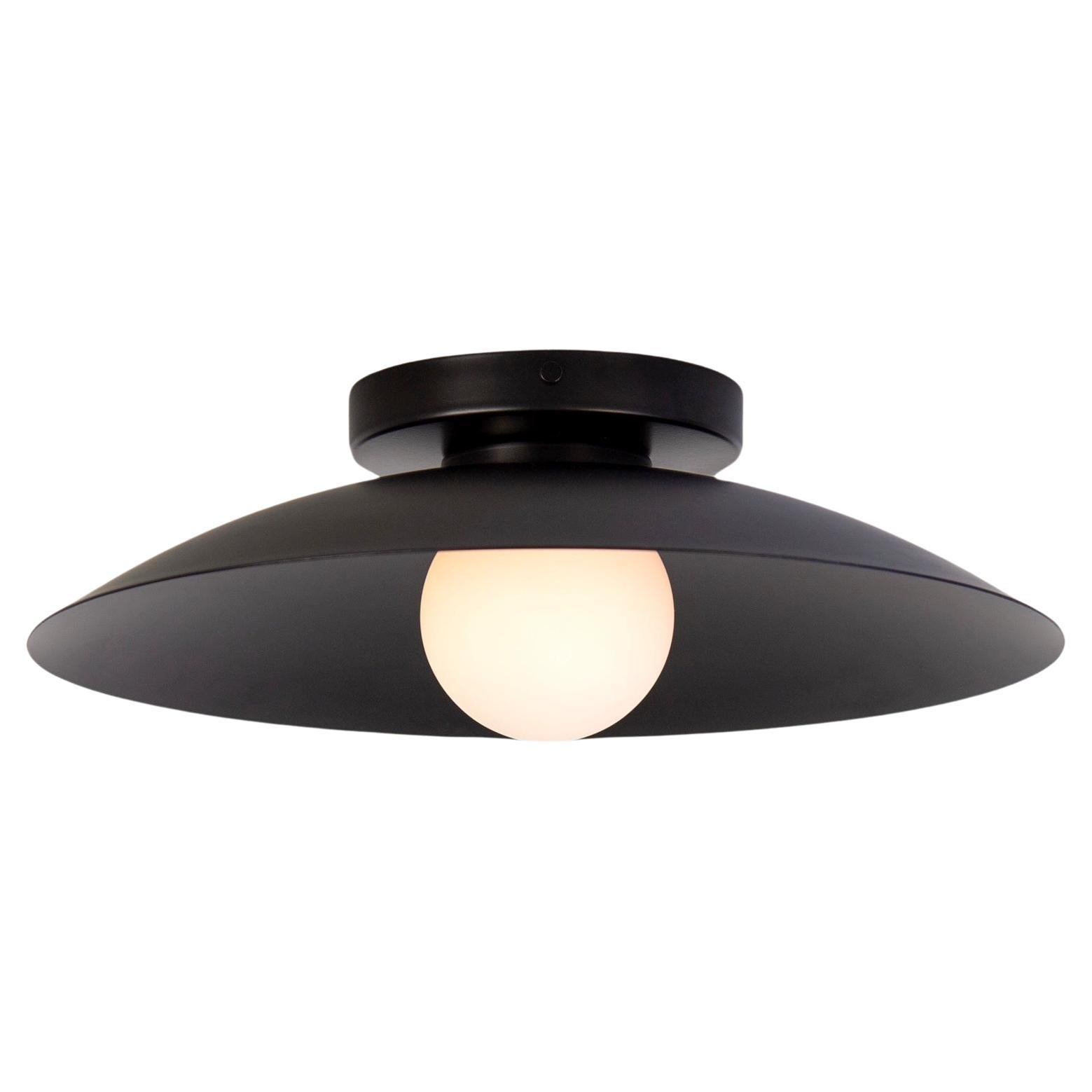 Dome Flush Mount by Research.Lighting, Black, 3in Glass Globe, Made to Order