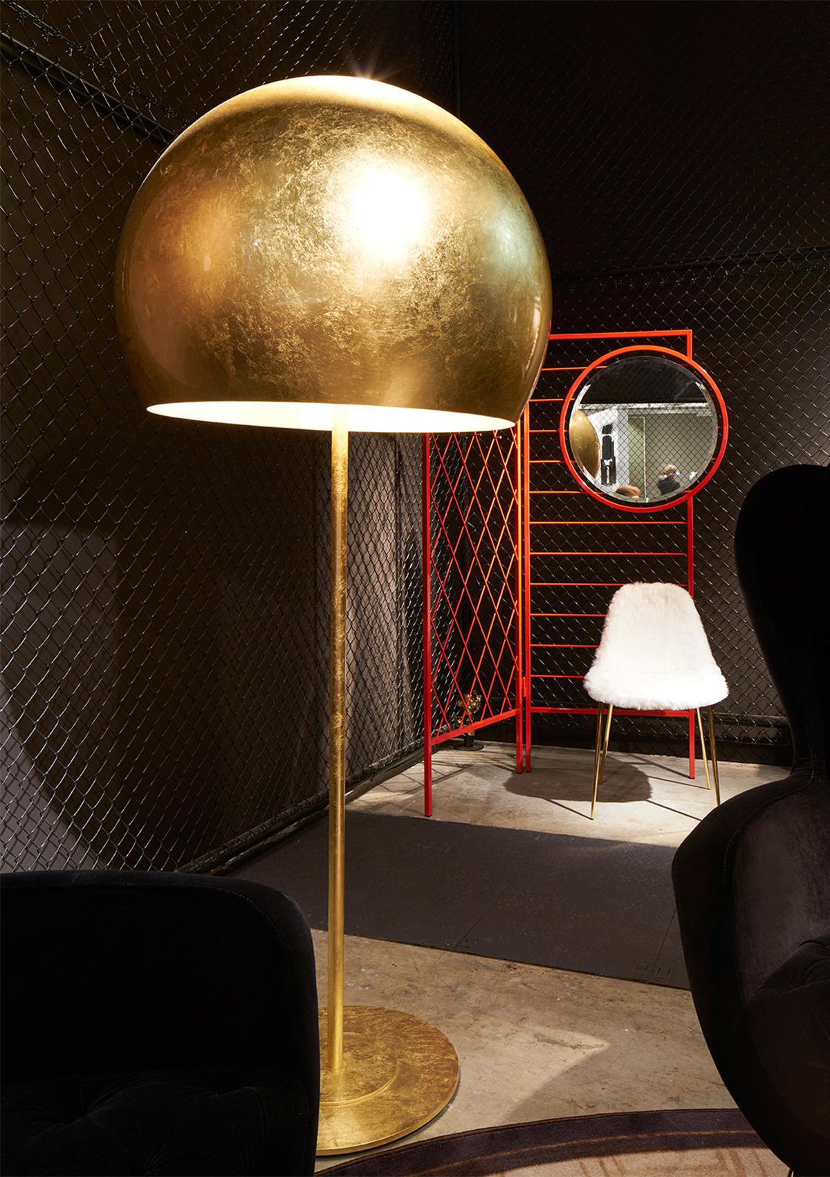 gold dome floor lamp