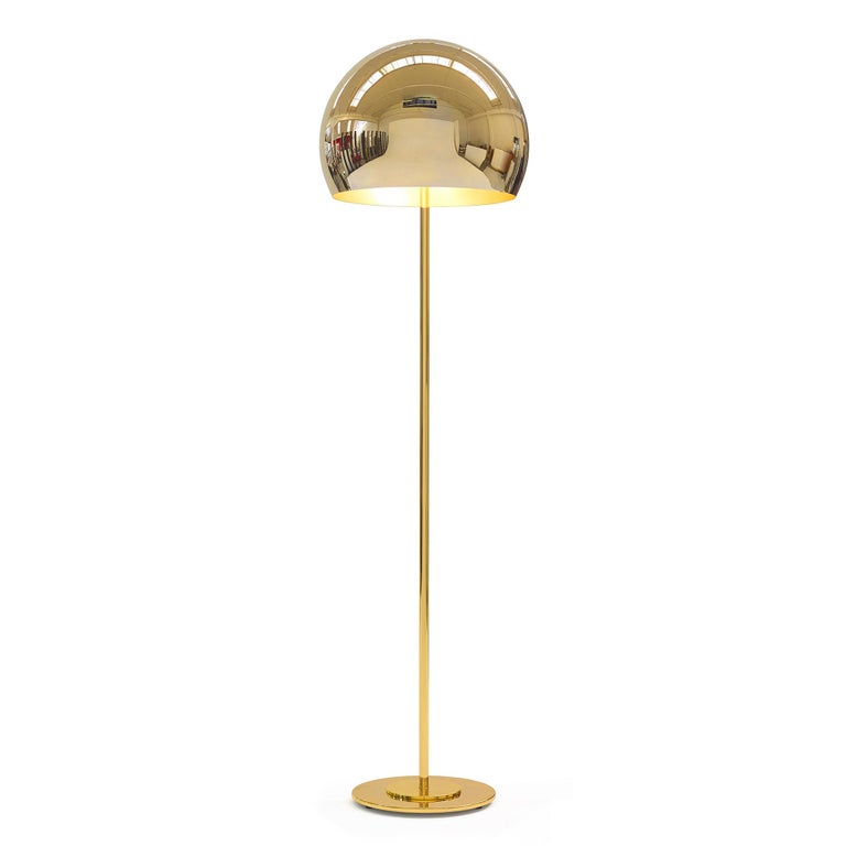 Dome Gold Leaf Floor Lamp For Sale at 1stDibs