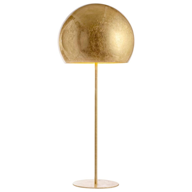 Dome Gold Leaf Floor Lamp For Sale at 1stDibs