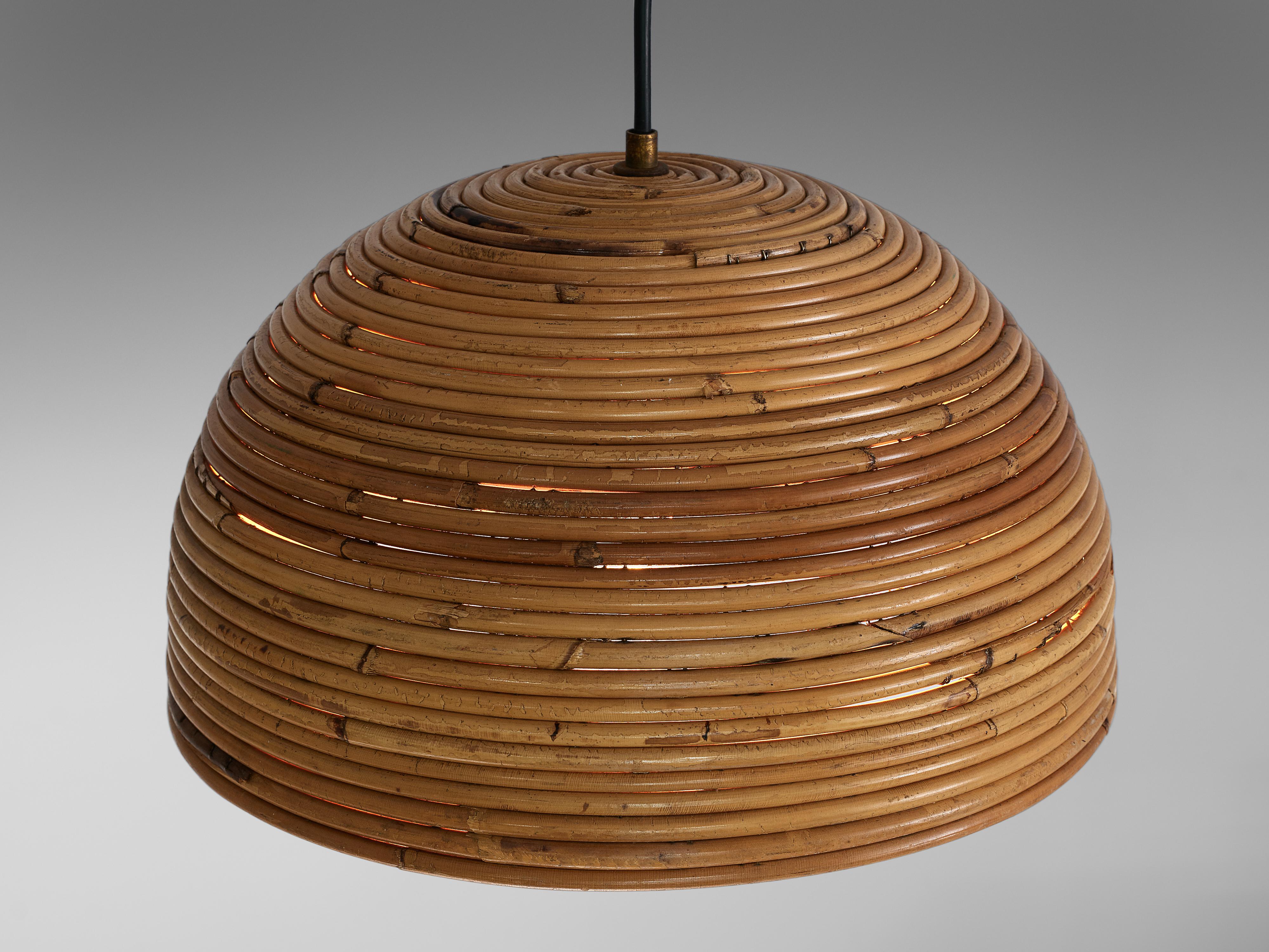 Dome Pendants in Bamboo Bentwood and Brass 2