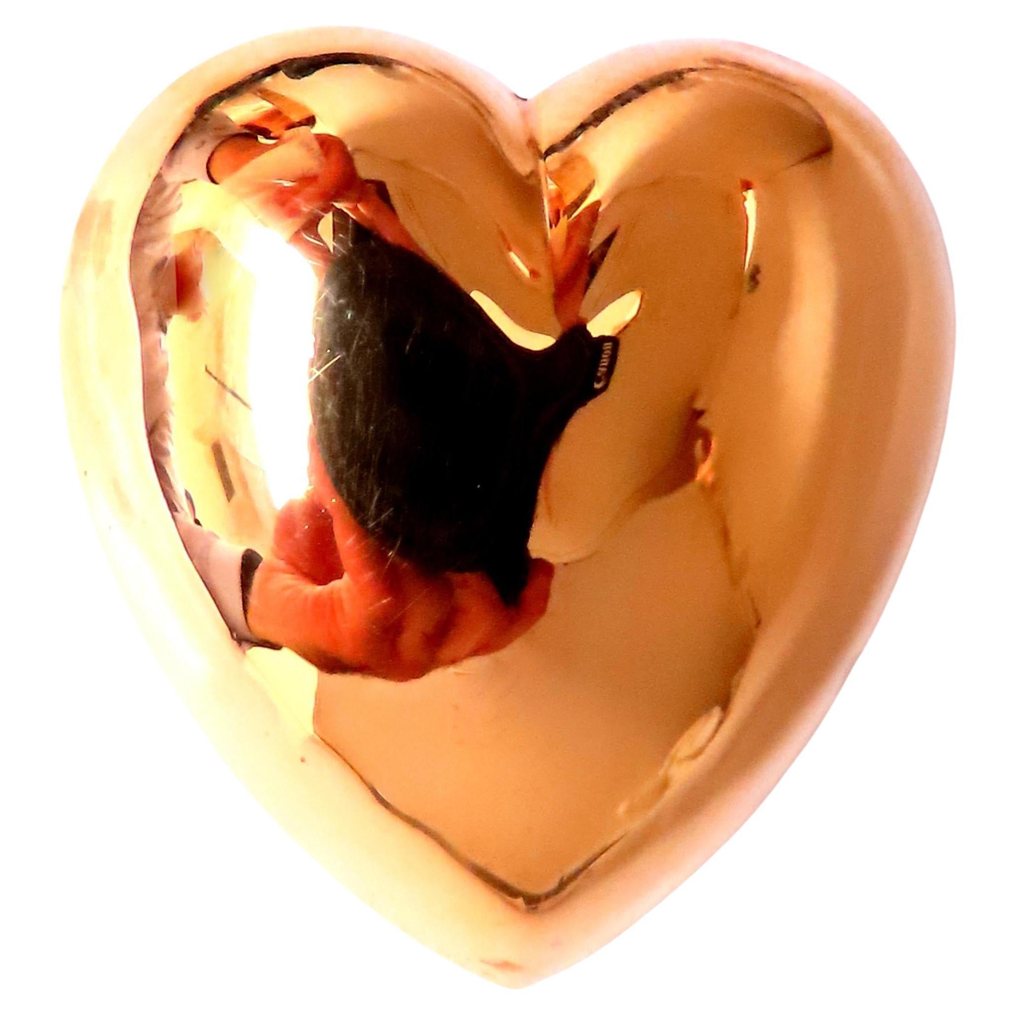 Dome Puff Heart Pin 14kt gold 12539 For Sale