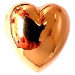 Alfiler de corazón de cúpula de oro de 14 quilates 12539