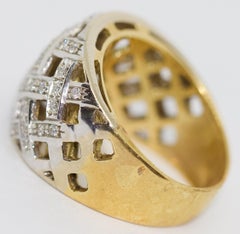 Dome Ring, 18 Karat Gold with Diamonds