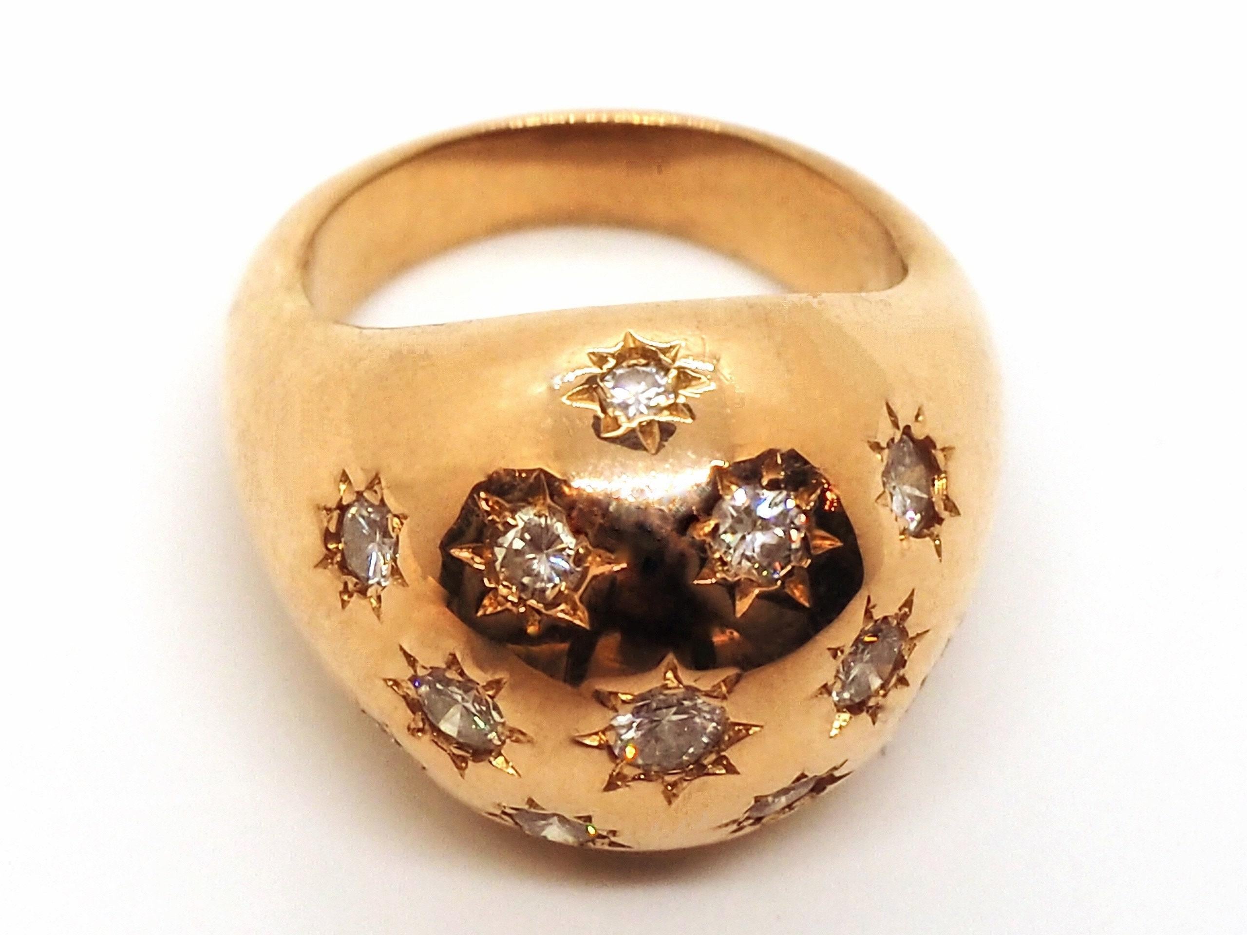 Dome Ring 18K Rose Gold In Excellent Condition For Sale In Geneva, CH